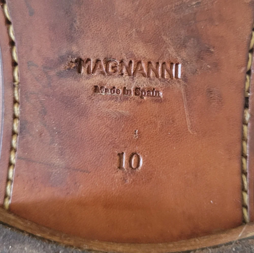 MAGNANNI Ombre Brown Leather Dress Shoes Made Spain 10M
